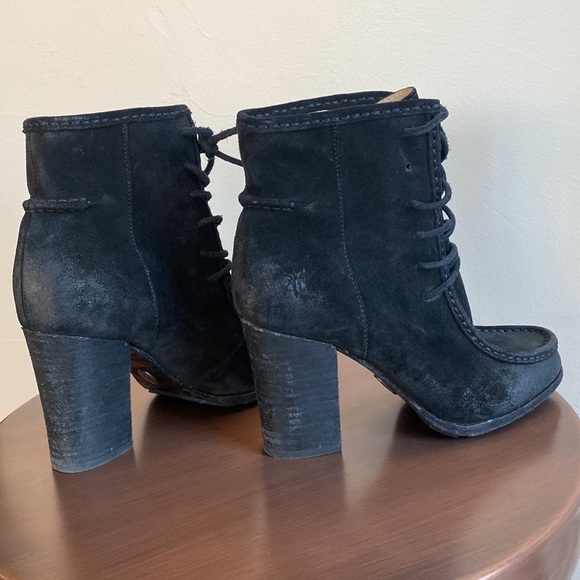 FRYE Black Suede Parker Moccasin Boot Size 6 - Picture 7 of 8